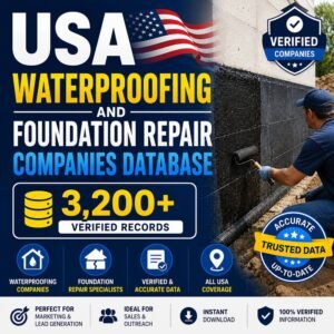 USA waterproofing, foundation repair companies database - 3200+ verified records