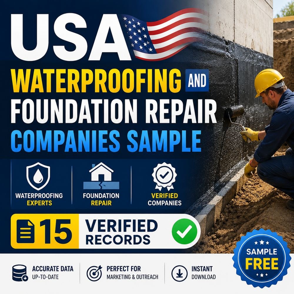 USA waterproofing, foundation repair companies sample - Verified 15 records