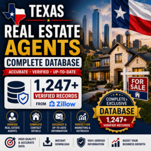 Texas real estate agents database - 1247+ exclusive records, 100% email and phone