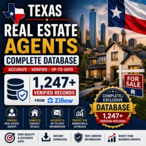 Texas real estate agents database - 1247+ exclusive records, 100% email and phone
