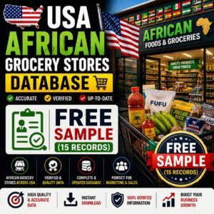 USA African grocery stores sample - Free 15 records, all states