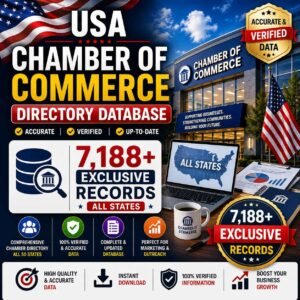 USA chamber of commerce directory database, 7188+ exclusive records, all states