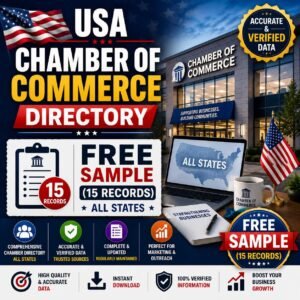 USA chamber of commerce directory sample, free 15 records, all states