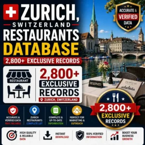 Zurich Switzerland restaurants database, 2800+ exclusive records