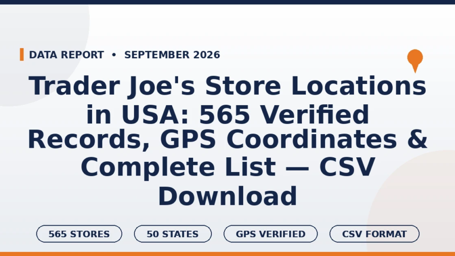Trader Joe's store locations in USA 565 verified records