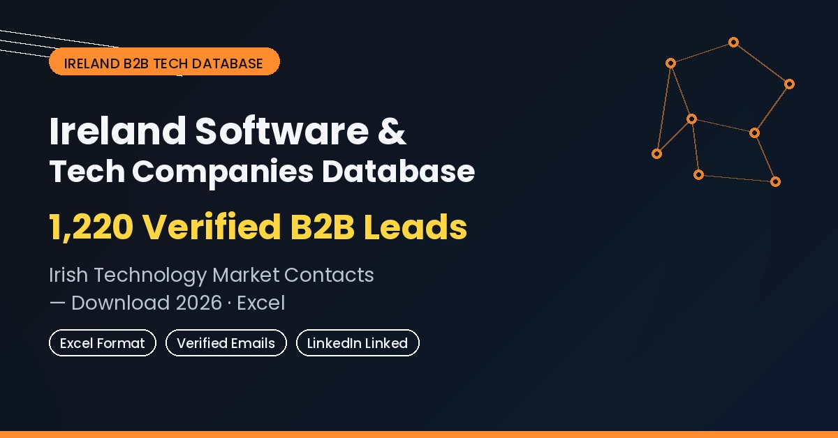 Ireland software and tech companies database 1220 verified B2B leads Irish technology market contacts download 2026 Excel