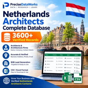 Netherlands architects database, 3600+ verified records, all Dutch cities