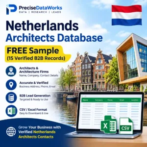 Netherlands architects database sample, free 15 verified records