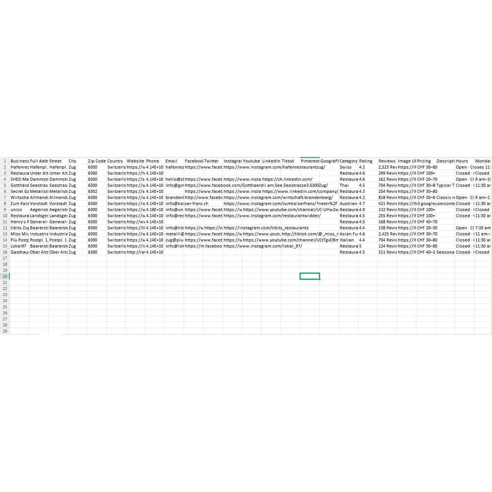 Switzerland Restaurant B2B Database Sample: Free 15 Verified Leads - Image 2