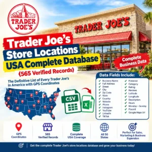 Trader Joe's store locations USA database, verified records with GPS coordinates