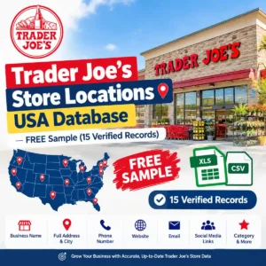 Trader Joe's Store Locations USA Database Sample: Free 15 Records